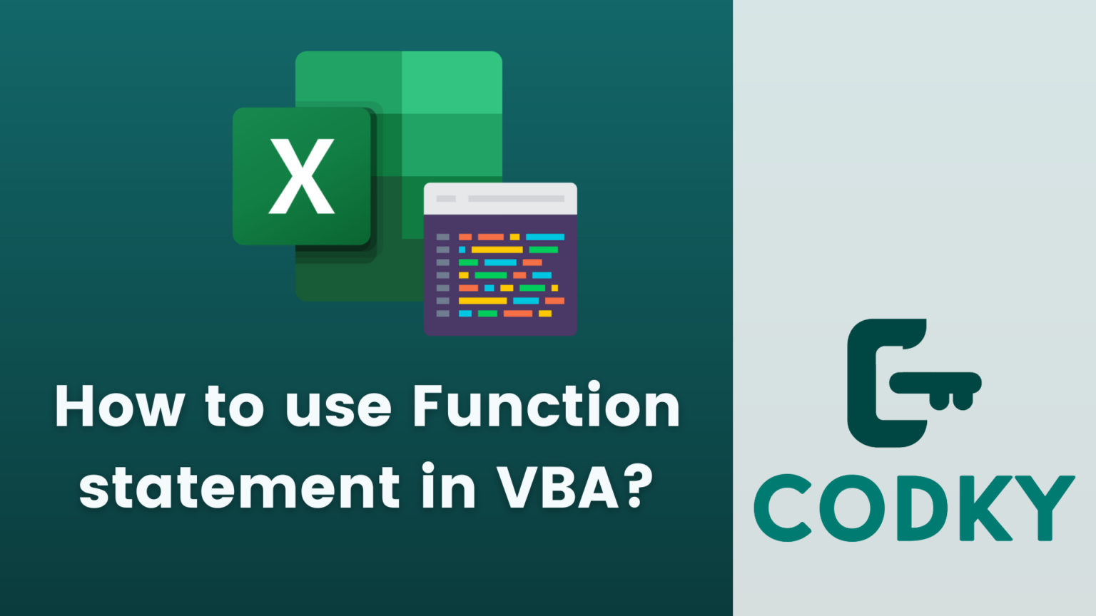 How to use function statement in vba codky