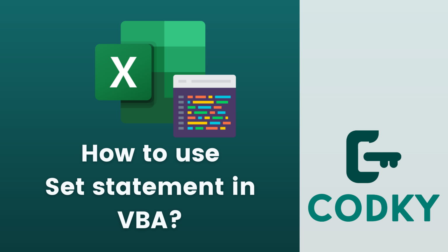 How to use set statement in vba codky